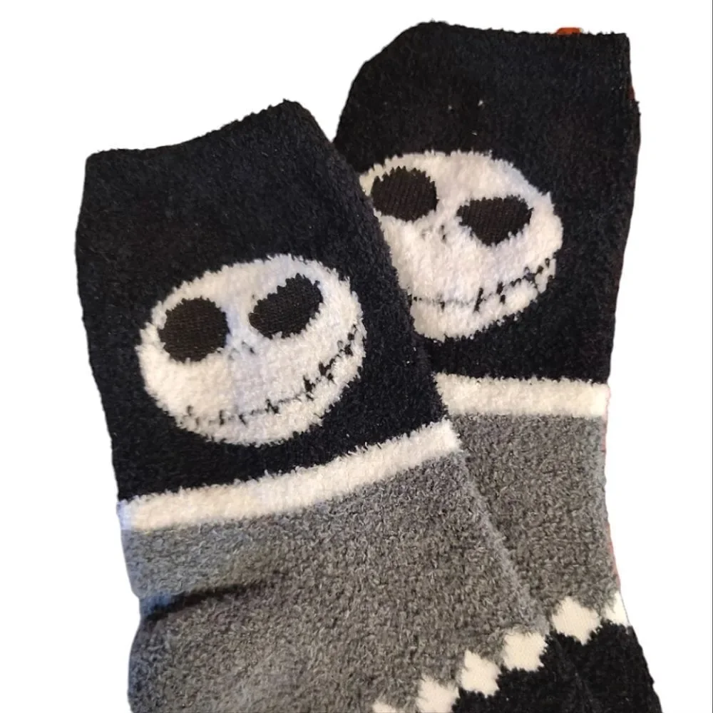 Disney The Nightmare Before Christmas 2 Pairs Fuzzy Crew‎ Socks NWT